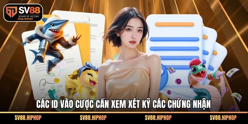Các ID vào cược cần xem xét kỹ các chứng nhận