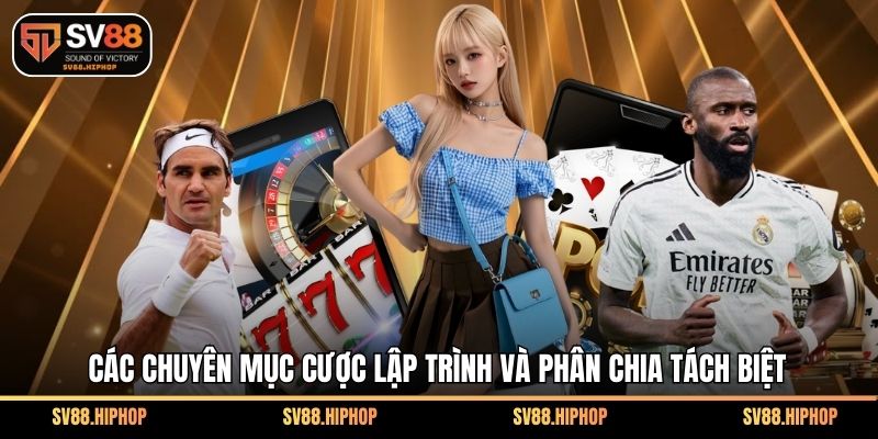 Các chuyên mục cược lập trình và phân chia tách biệt
